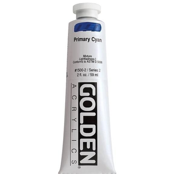 Golden Heavy Body Artist Acrylic, 2 oz, Primary Cyan