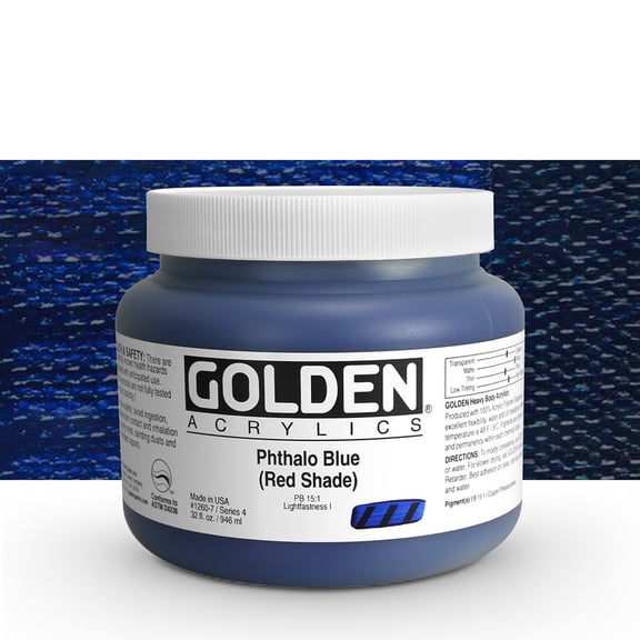 Golden Heavy Body Artist Acrylics - Phthalo Blue (Red Shade)
