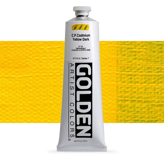 Golden Heavy Body Artist Acrylic, 5 oz, C.P. Cadmium Yellow Dark