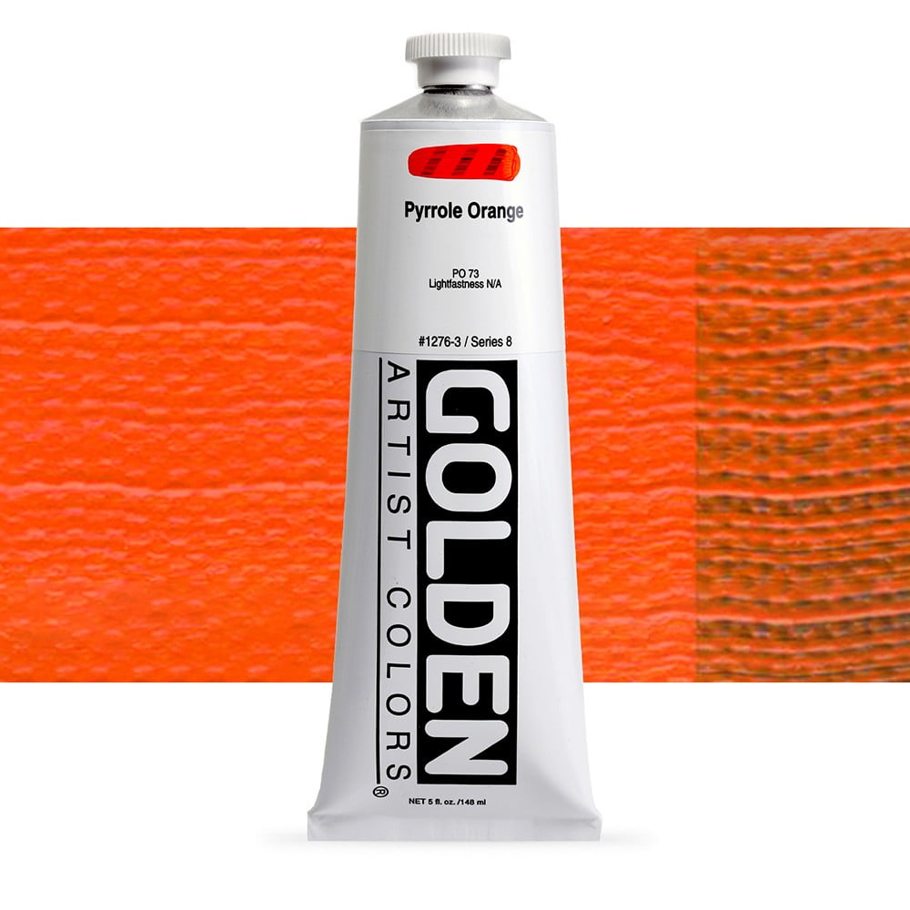 Golden Heavy Body Artist Acrylic, 5 oz, Pyrrole Orange