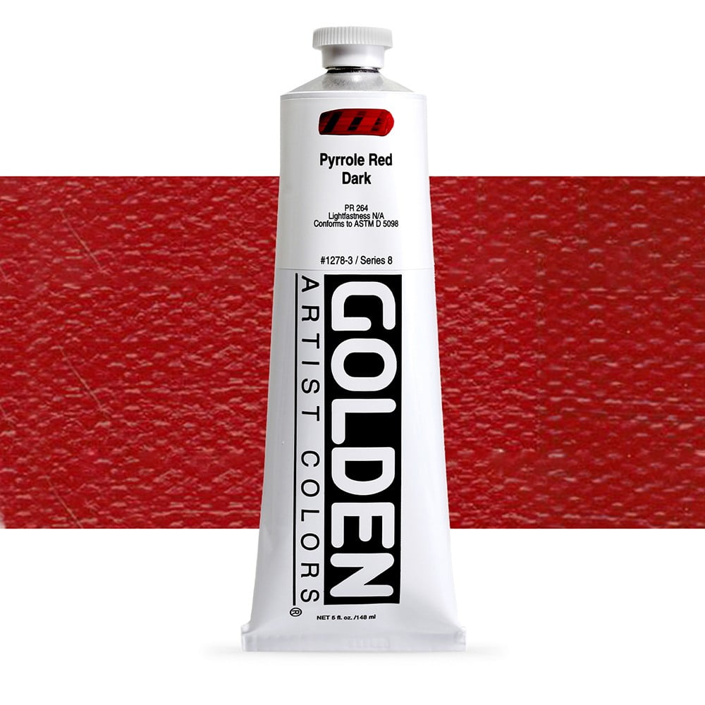 Golden Heavy Body Artist Acrylic, 5 oz, Pyrrole Red Dark