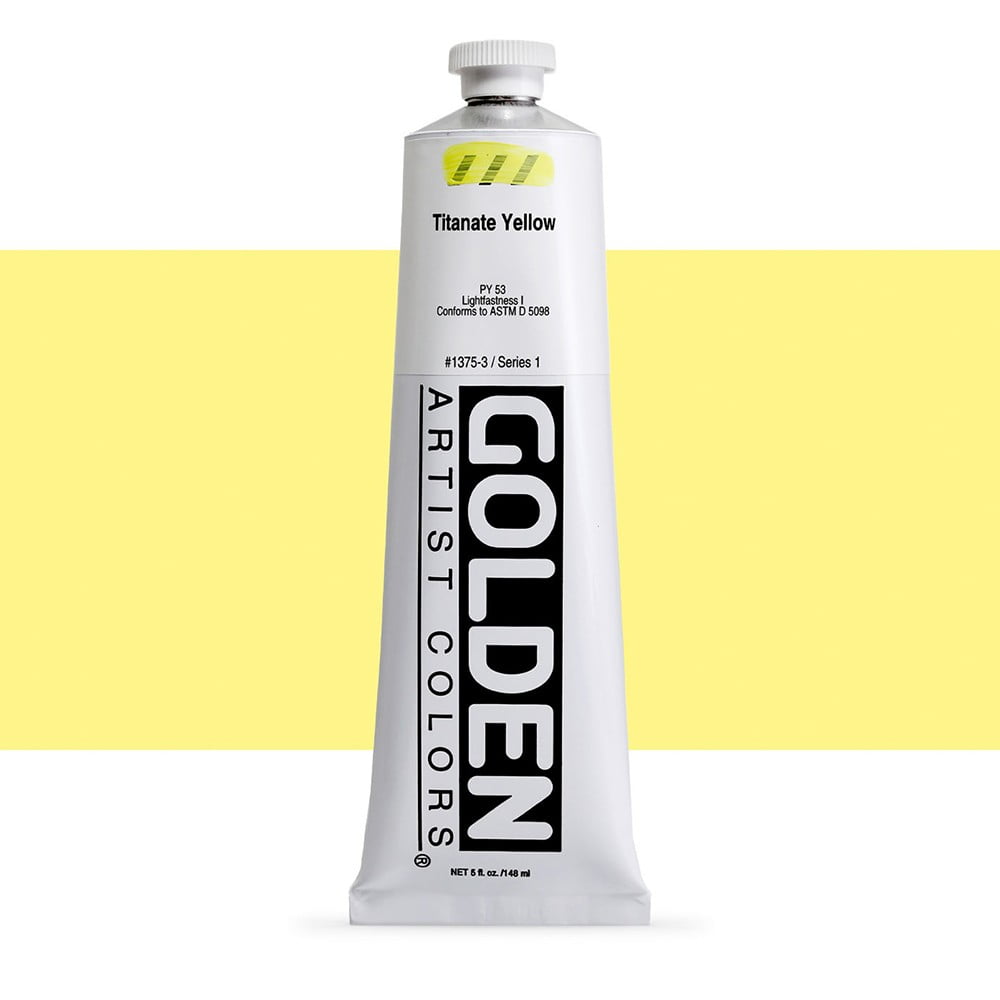 Golden Heavy Body Artist Acrylic, 5 oz, Titanate Yellow