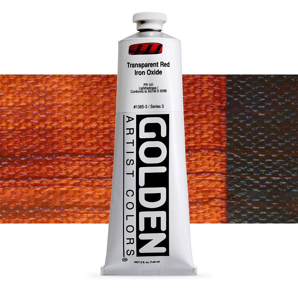 Golden Heavy Body Artist Acrylics - Transparent Red Iron Oxide, 5 oz tube