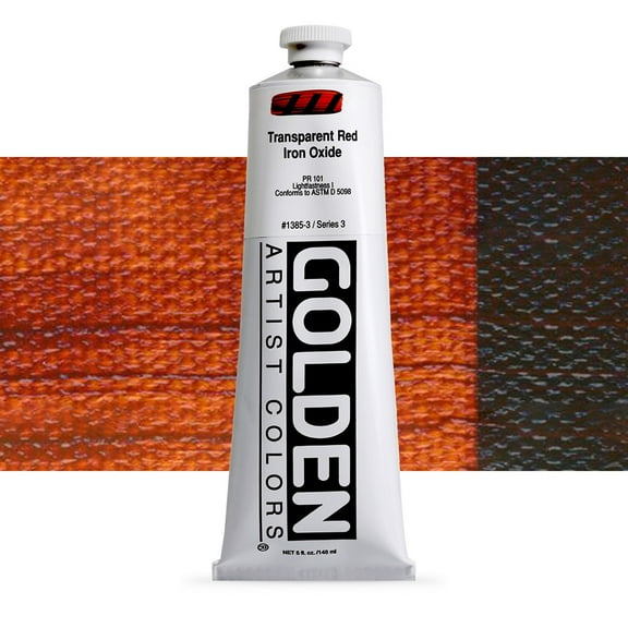 Golden Heavy Body Artist Acrylic, 5 oz, Transparent Red Iron Oxide