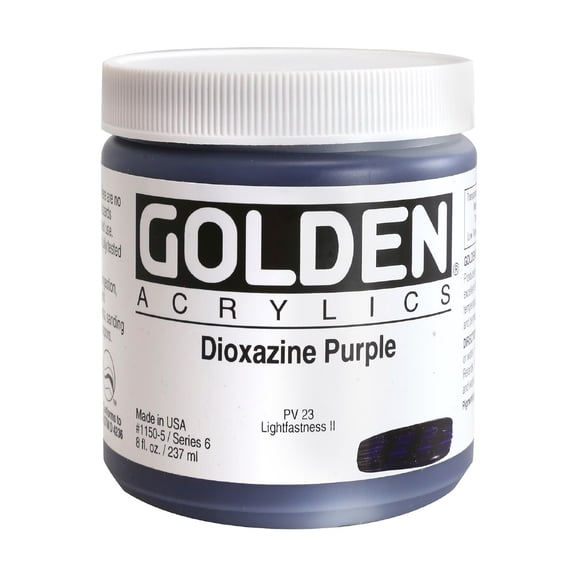 Golden Heavy Body Artist Acrylics - Dioxazine Purple, 8 oz Jar