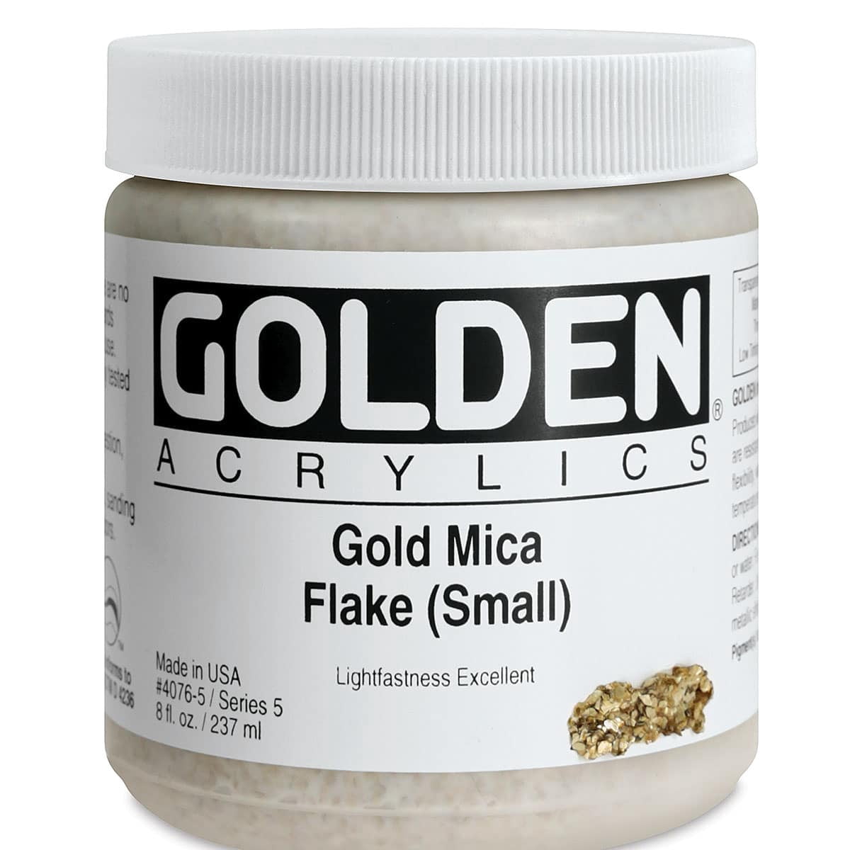 Golden Special Iridescent Acrylics - Gold Mica Flake (Small), 8 oz