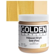 Golden Heavy Body Artist Acrylics - Iridescent Bright Gold Fine65, 8 oz Jar