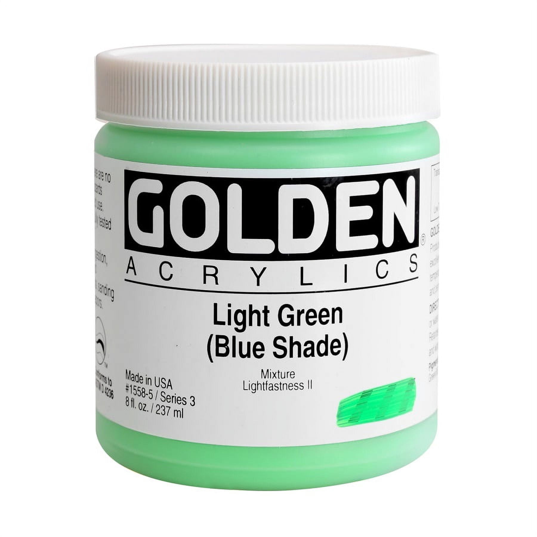 Golden Heavy Body Artist Acrylics - Light Green (Blue Shade), 8 oz jar