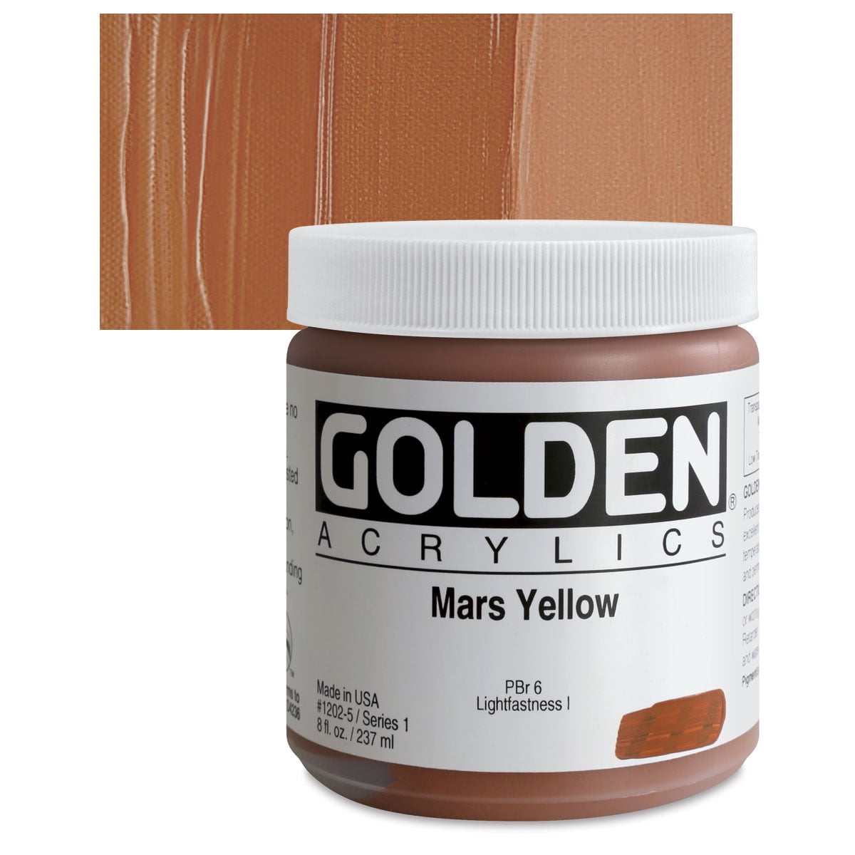 Golden Heavy Body Artist Acrylic, 8 oz, Mars Yellow
