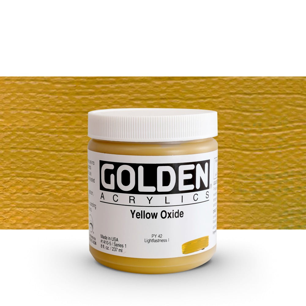 Golden Heavy Body Artist Acrylics - Yellow Oxide, 8 oz Jar