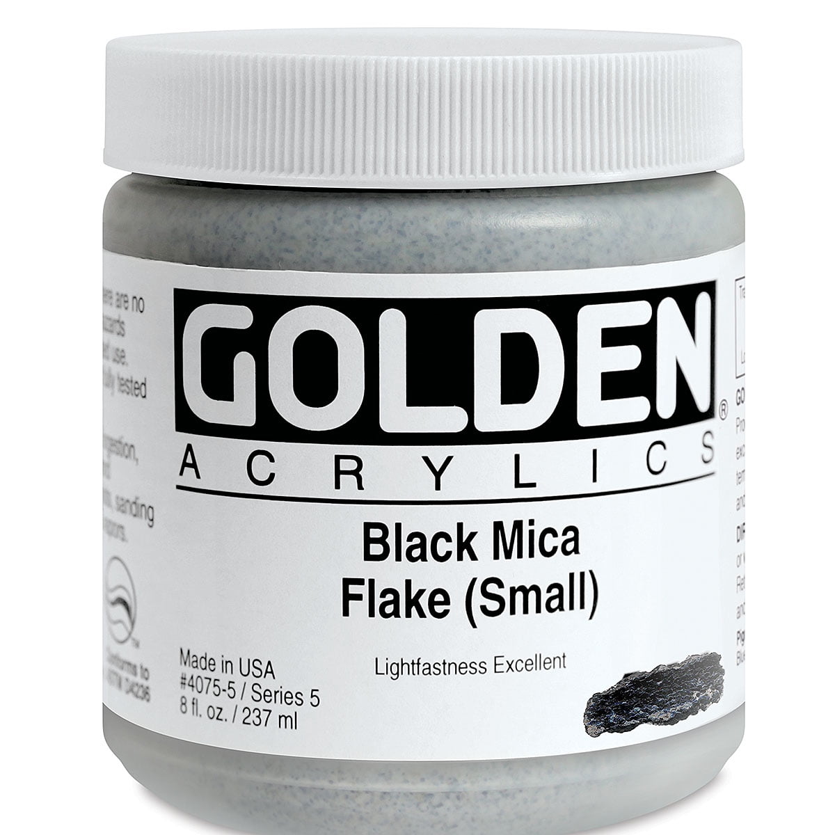 Golden Heavy Body Artist Acrylic - Black Mica Flake (Small), 8 oz