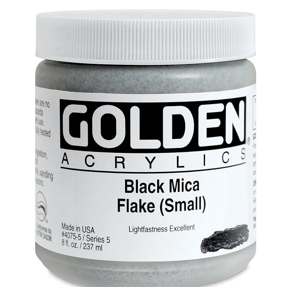 Golden Heavy Body Artist Acrylic - Black Mica Flake (Small), 8 oz