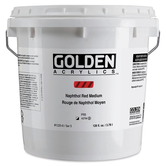 Golden Heavy Body Artist Acrylic - Naphthol Red Medium, 128 oz Jar