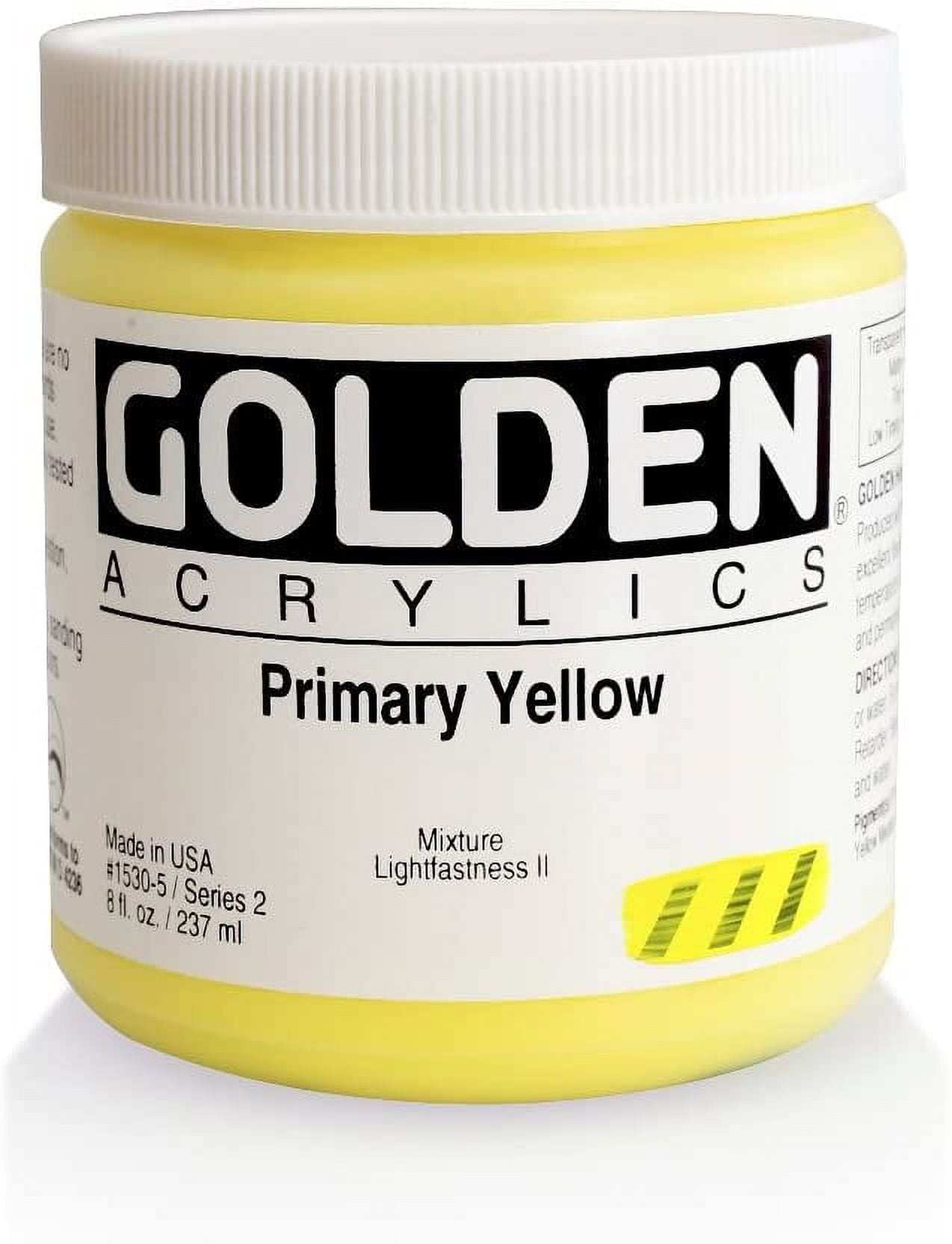 Golden Heavy Body Artist Acrylics - Primary Yellow, 8 oz Jar