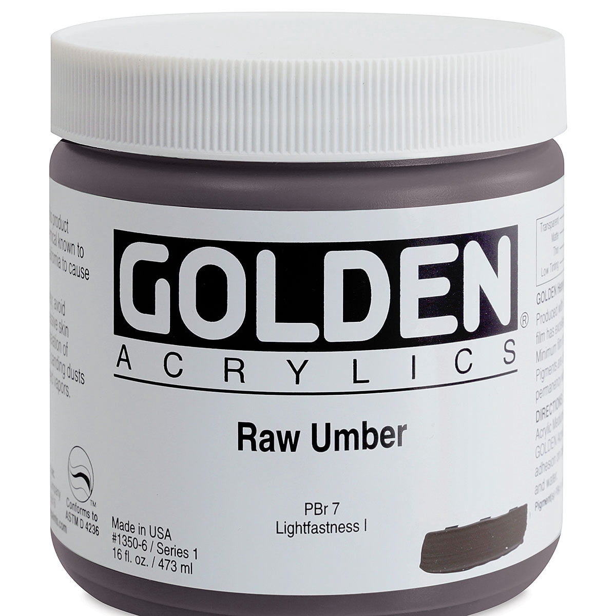 Golden Heavy Body Artist Acrylic - Raw Umber, 16 oz