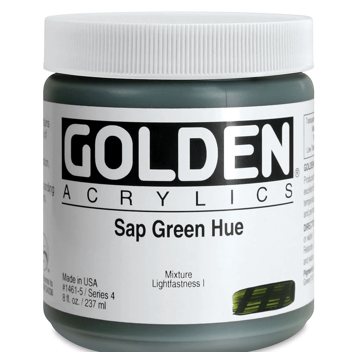 Golden Heavy Body Artist Acrylics - Sap Green Hue, 8 oz Jar