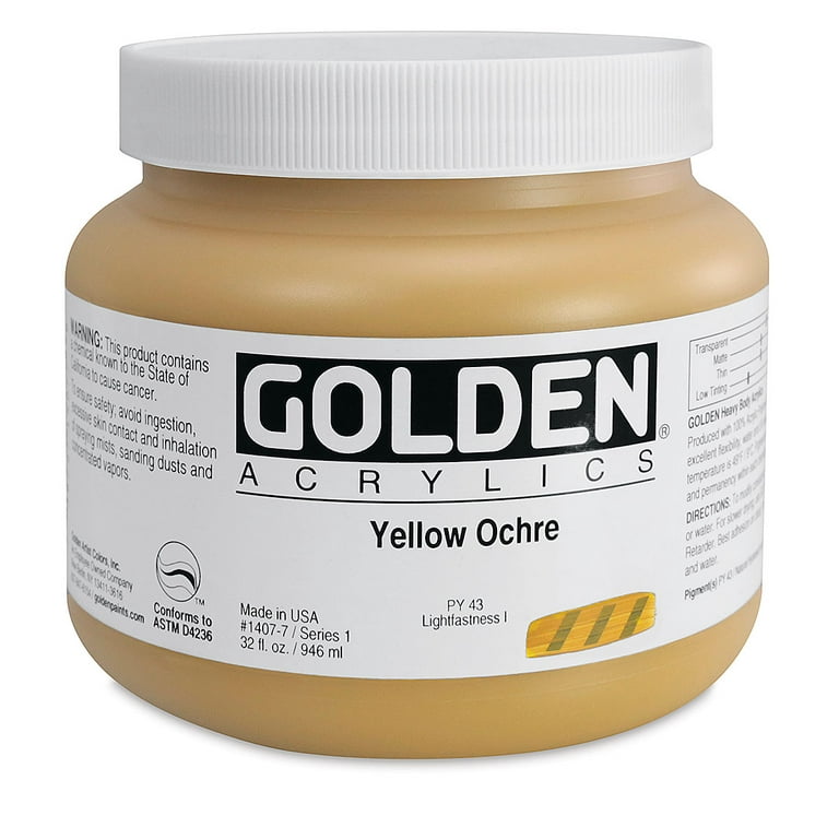 Golden Heavy Body Acrylic 16 oz. Yellow Ochre
