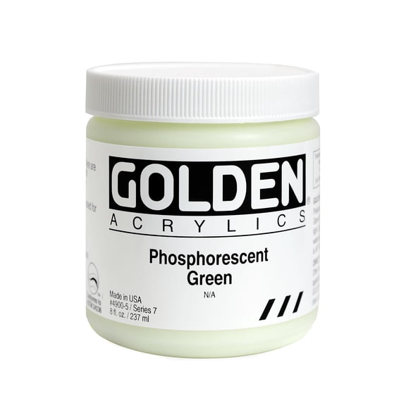 Golden Heavy Body Artist Acrylics, 8 oz, Phosphorescent Green