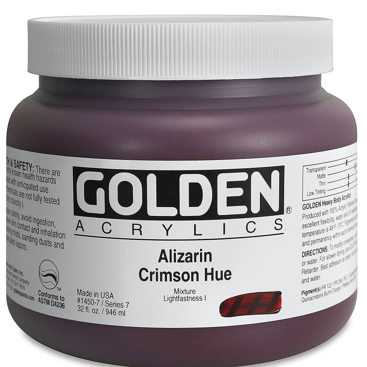 Golden Heavy Body Acrylic 8 oz - Alizarin Crimson Hue