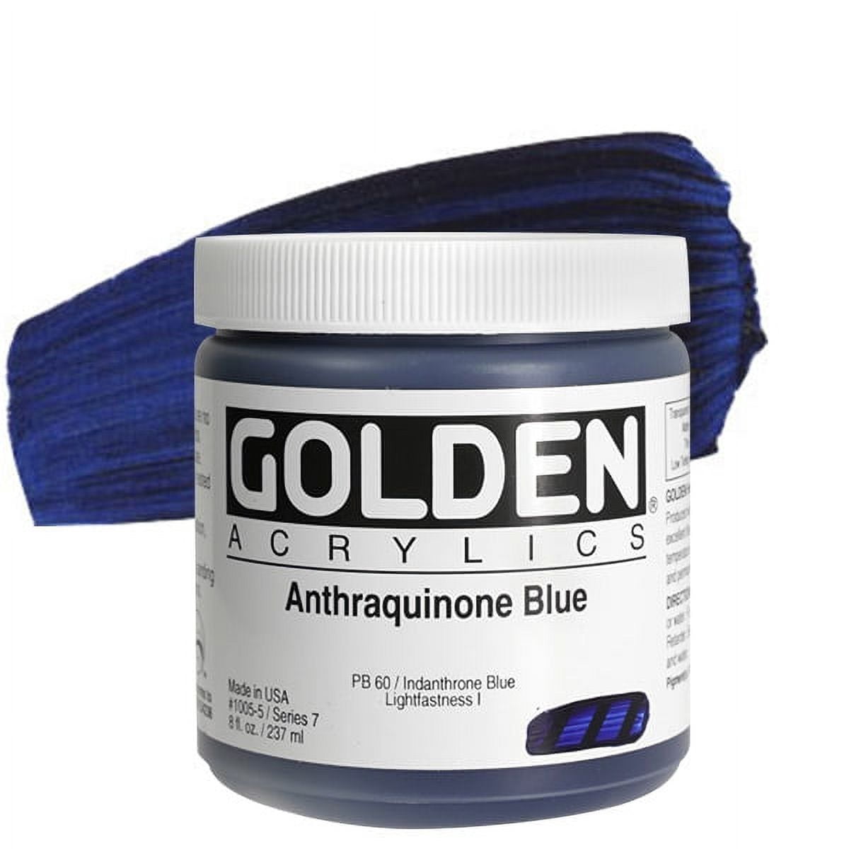 Golden Heavy Body Artist Acrylics - Anthraquinone Blue, 8 oz Jar