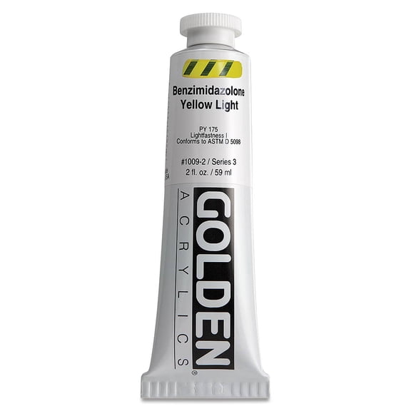 Golden Heavy Body Artist Acrylics - Benzimidazolone Yellow Light, 2 oz