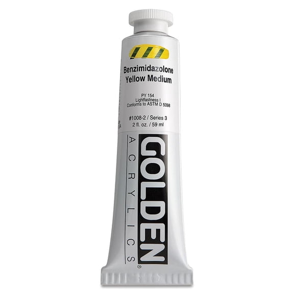 Golden Heavy Body Artist Acrylics - Benzimidazolone Yellow Medium, 2 oz