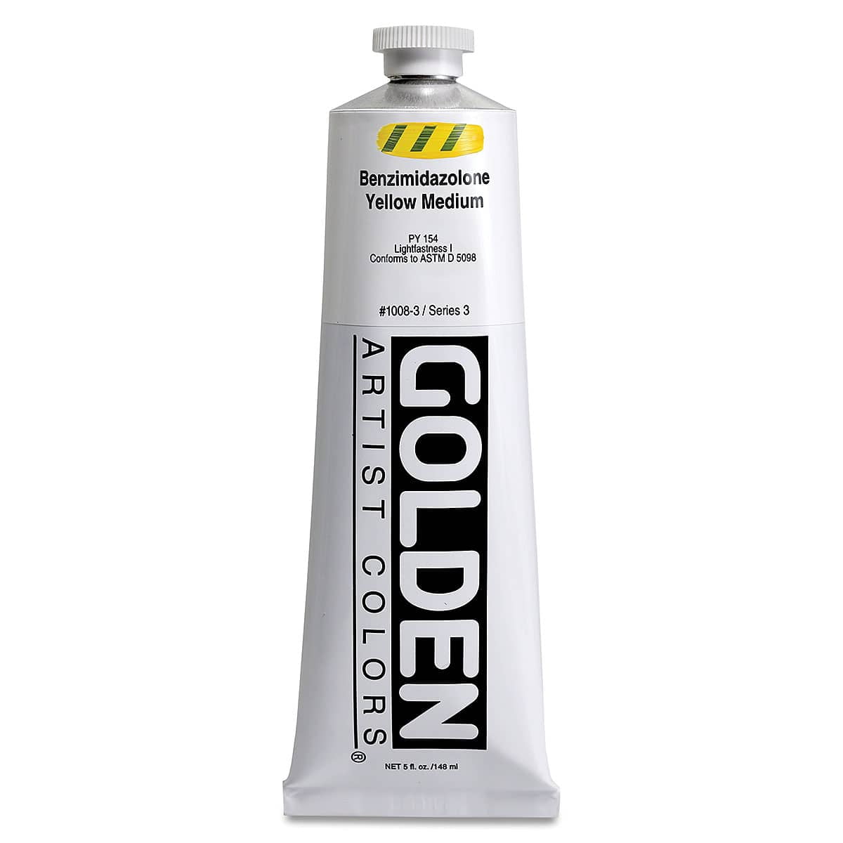 Golden Heavy Body Artist Acrylics - Benzimidazolone Yellow Medium, 5 oz