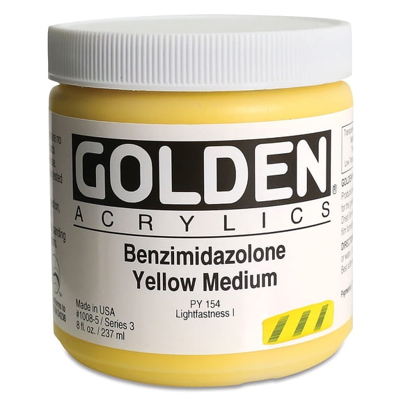 Golden Heavy Body Artist Acrylics - Benzimidazolone Yellow Medium, 8 oz