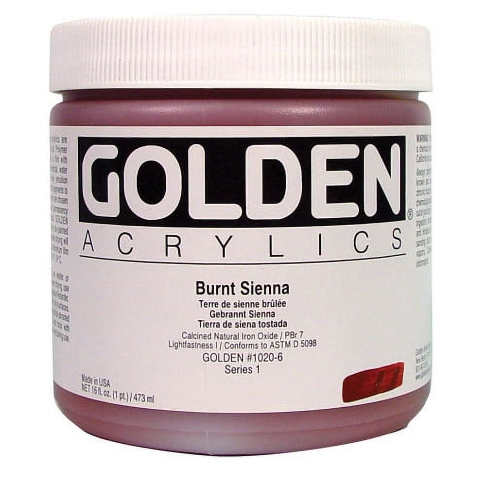 Golden Heavy Body Artist Acrylics - Burnt Sienna, 16 oz Jar