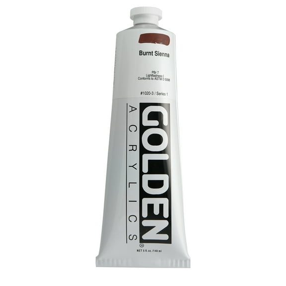 Golden Heavy Body Artist Acrylics - Burnt Sienna, 5 oz Tube