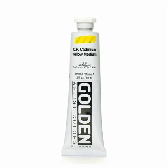 Golden Heavy Body Artist Acrylics - Cadmium Yellow Medium, 2 oz Tube