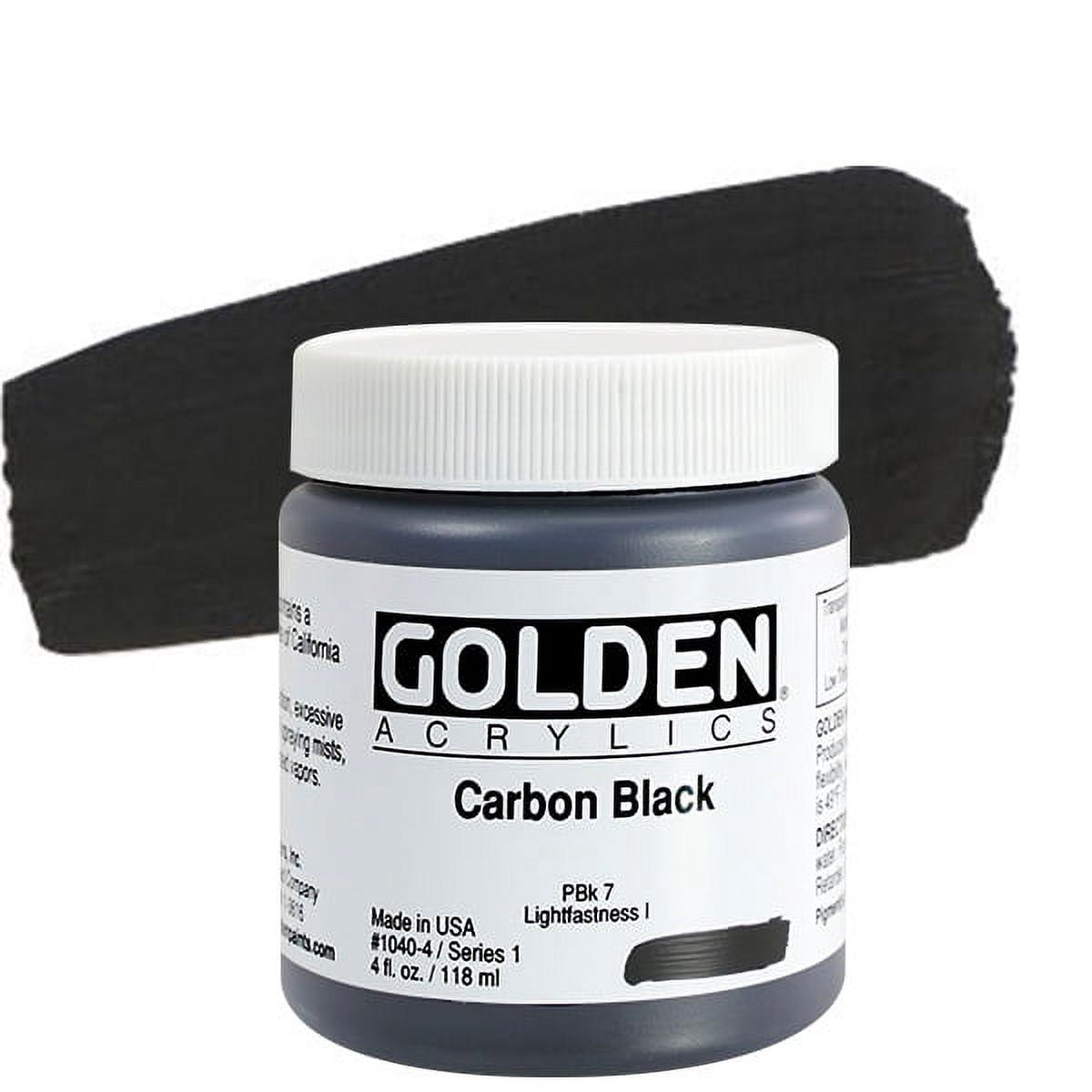 Golden Heavy Body Artist Acrylics - Carbon Black, 4 oz Jar