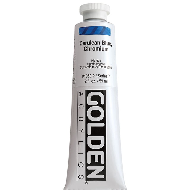 Golden Heavy Body Artist Acrylics - Cerulean Blue Chromium, 2 oz Tube ...