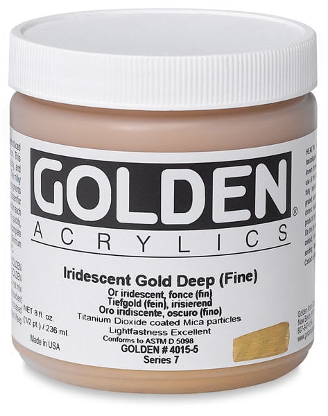 Golden Heavy Body Artist Acrylics - Iridescent Gold Deep (Fine), 8 oz Jar