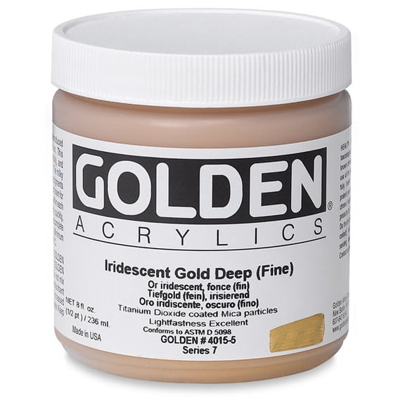 Golden Heavy Body Artist Acrylics - Iridescent Gold Deep (Fine), 8 oz Jar