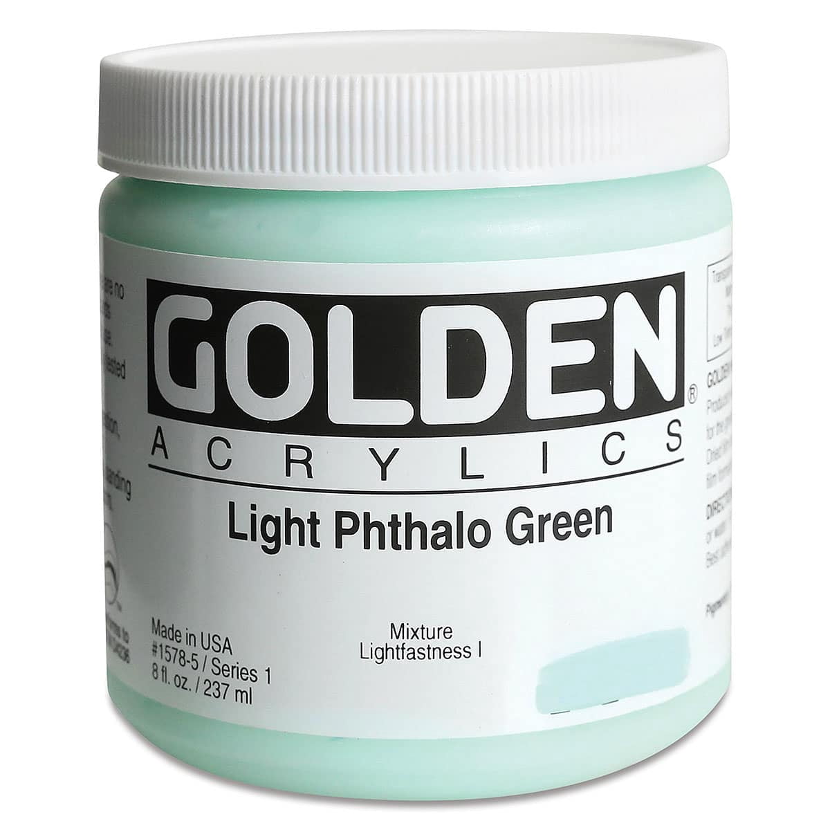 Golden Heavy Body Artist Acrylics - Light Phthalo Green, 8 oz