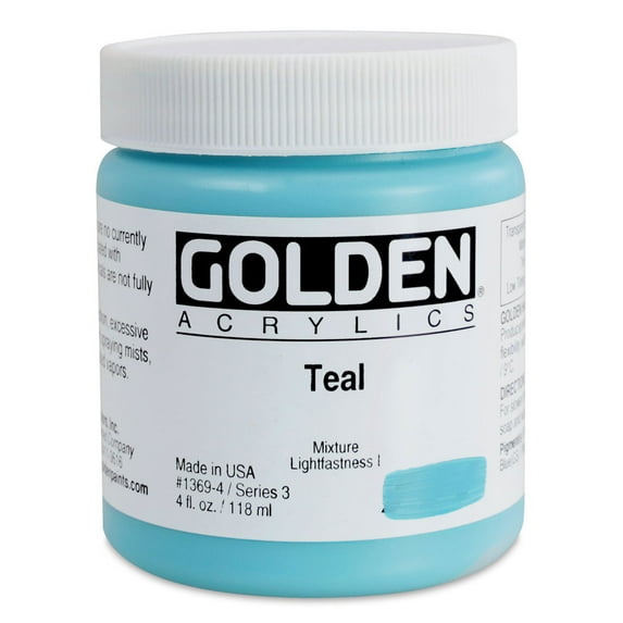Golden Heavy Body Artist Acrylics - Teal, 4 oz Jar
