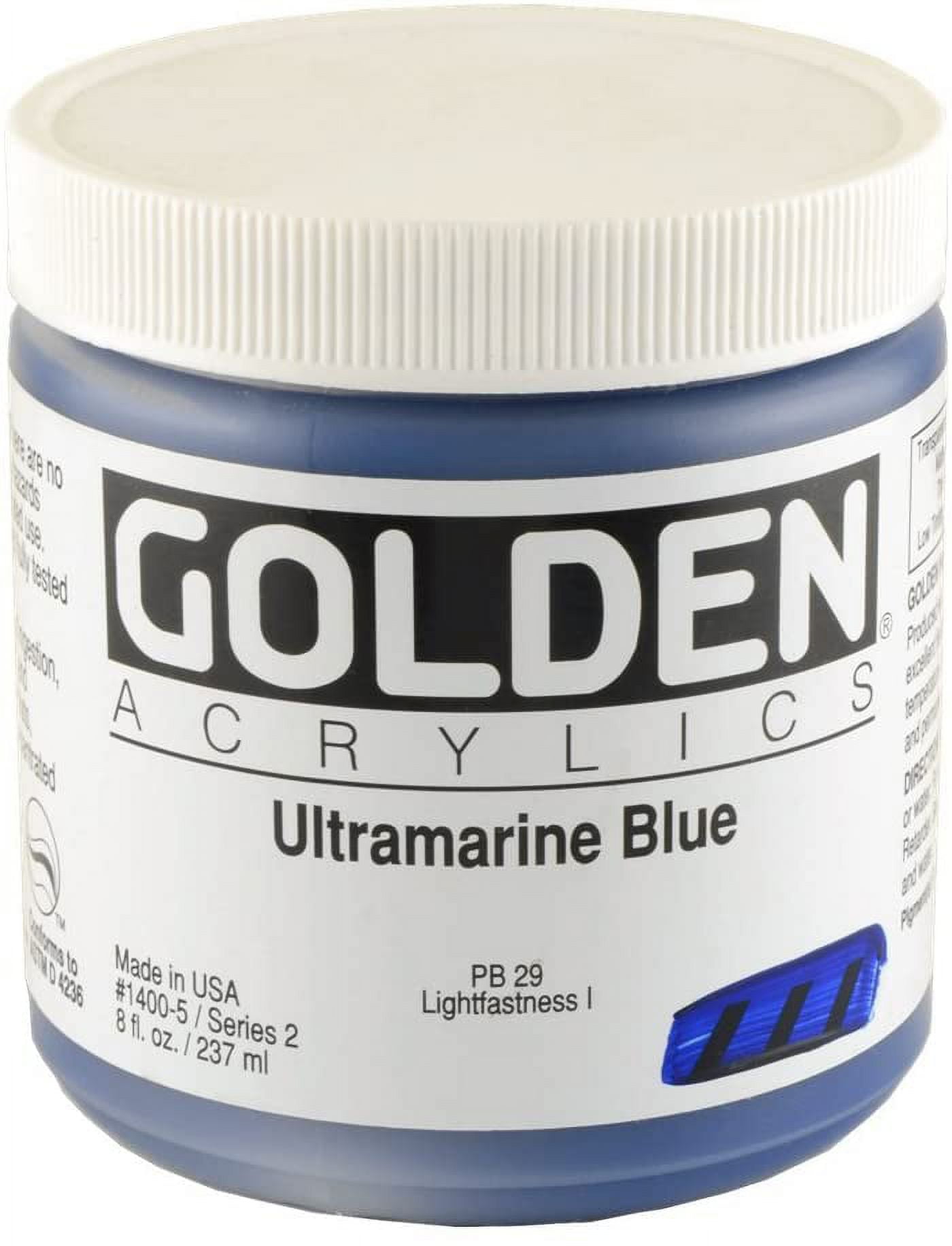 Golden Heavy Body Artist Acrylics - Ultramarine Blue, 8 oz Jar