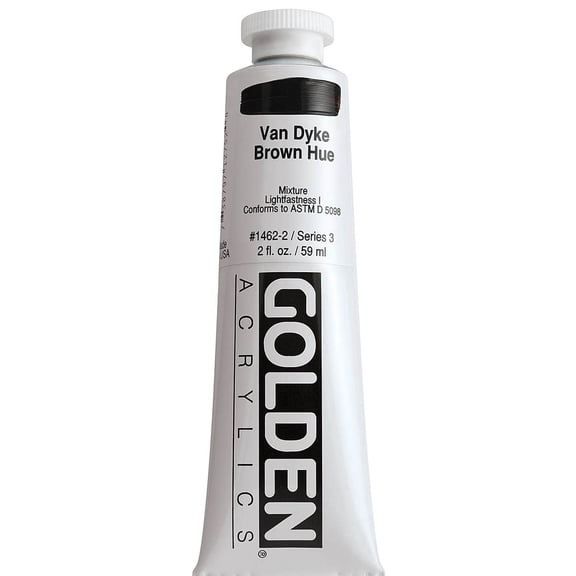Golden Heavy Body Artist Acrylics - Van Dyke Brown Historic Hue, 2 oz Tube