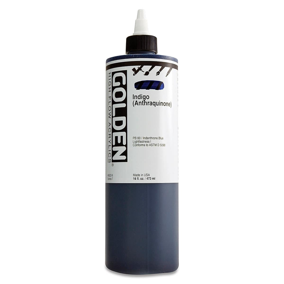 Golden� High Flow Acrylic, 16 oz., Indigo Anthraquinone