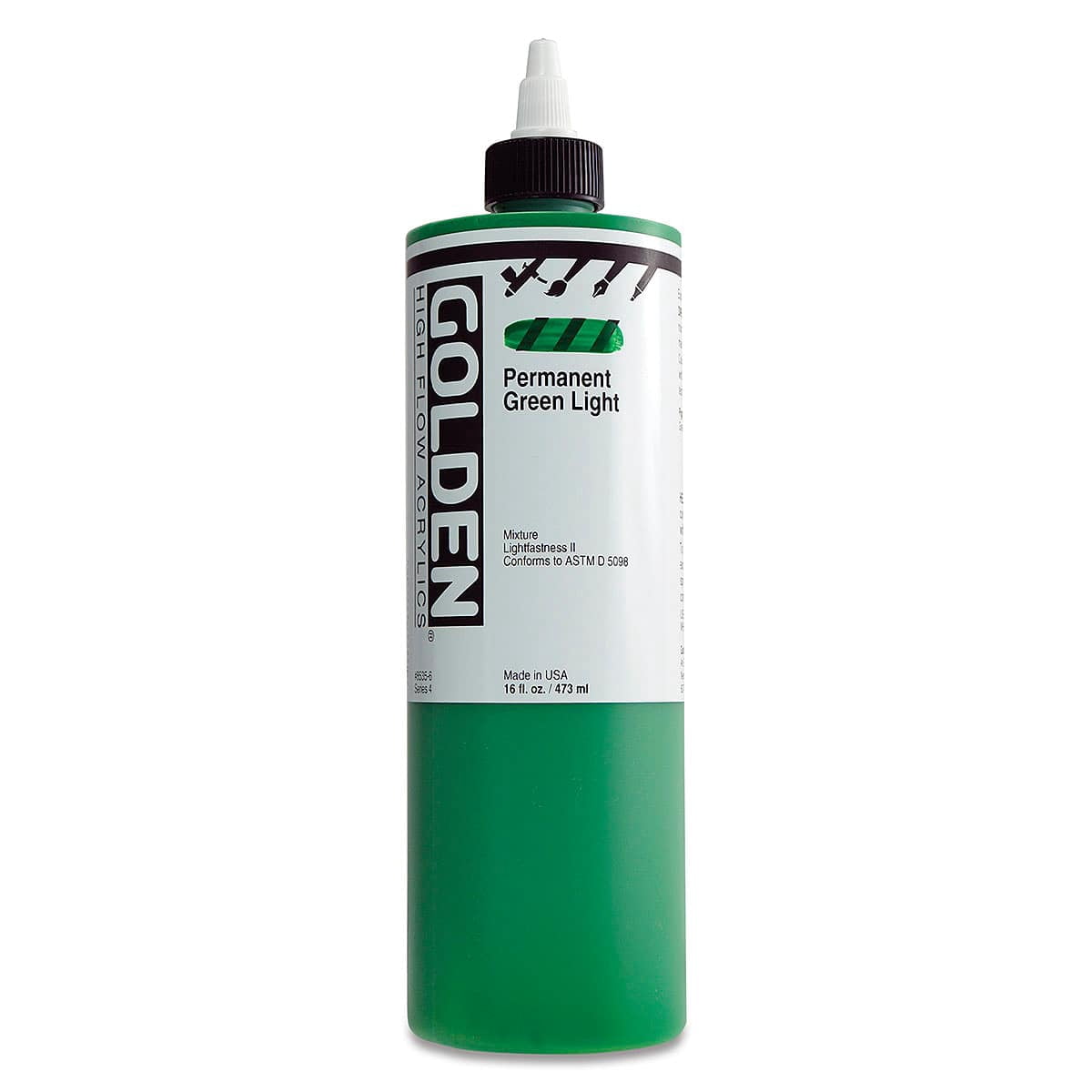 Golden� High Flow Acrylic,16 oz., Permanent Green Light