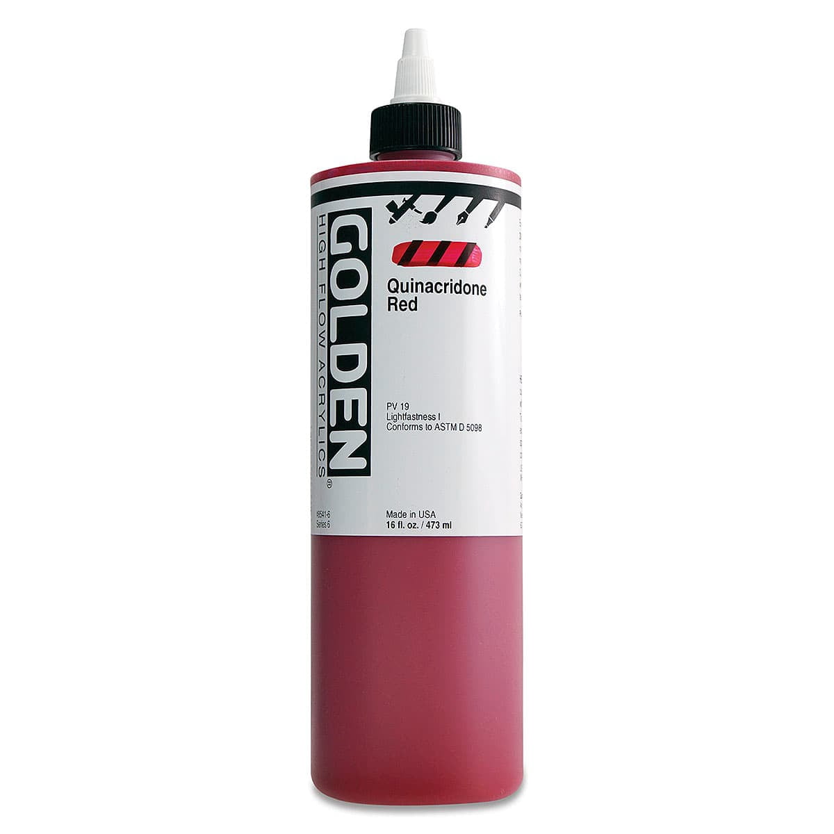 Golden� High Flow Acrylic, 16 oz., Quinacridone Red