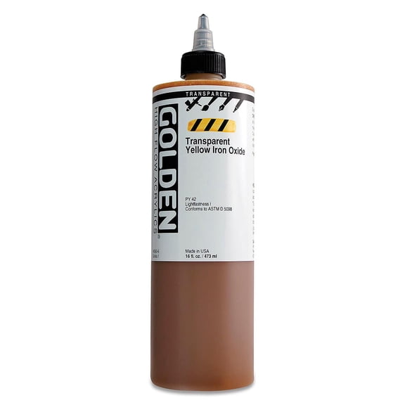 Golden High Flow Acrylic, 16 oz., Transparent Yellow Iron Oxide