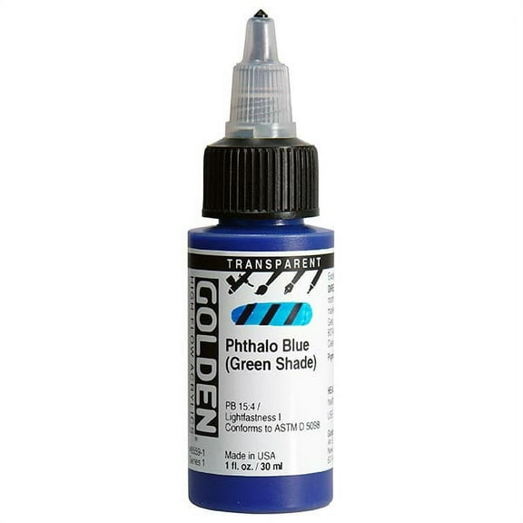 Golden High Flow Acrylic 1oz Transparent Phthalo Blue (Green Shade)