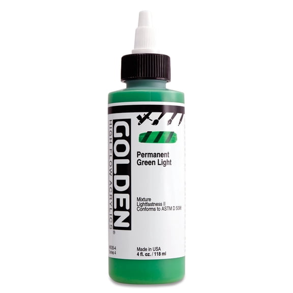 Golden� High Flow Acrylic, 4 oz., Permanent Green Light