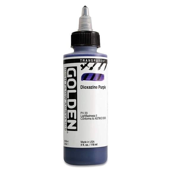 Golden High Flow Acrylic, 4 oz., Transparent Dioxazine Purple