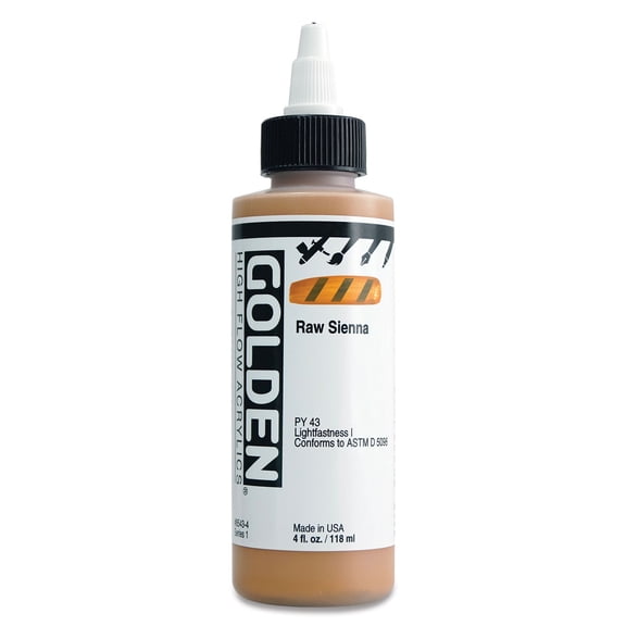 Golden High Flow Acrylic Paint, 4 Ounce, Raw Sienna