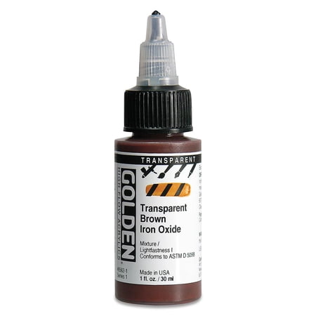 Golden High Flow Acrylics - Transparent Brown Iron Oxide, 1 oz bottle