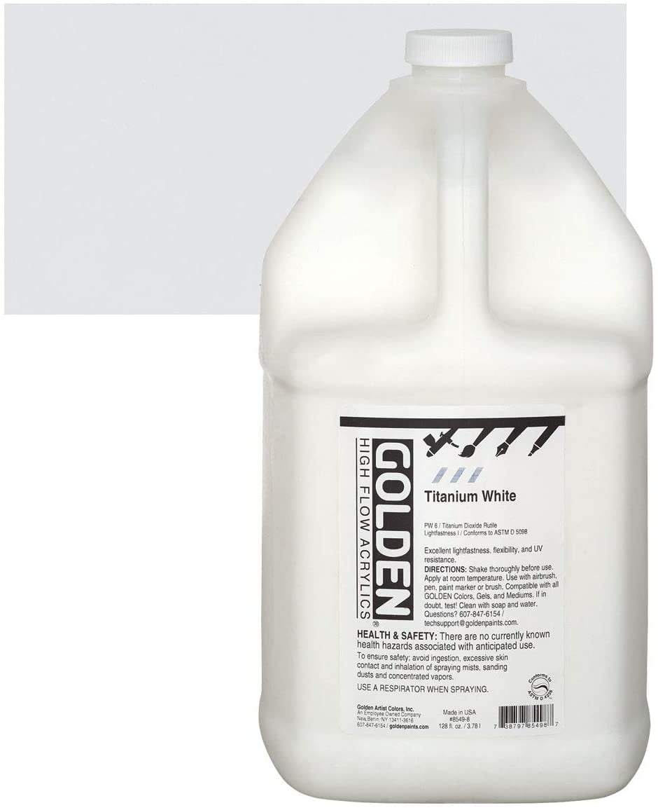 Golden High Flow Acrylics, 128 oz, Titanium White