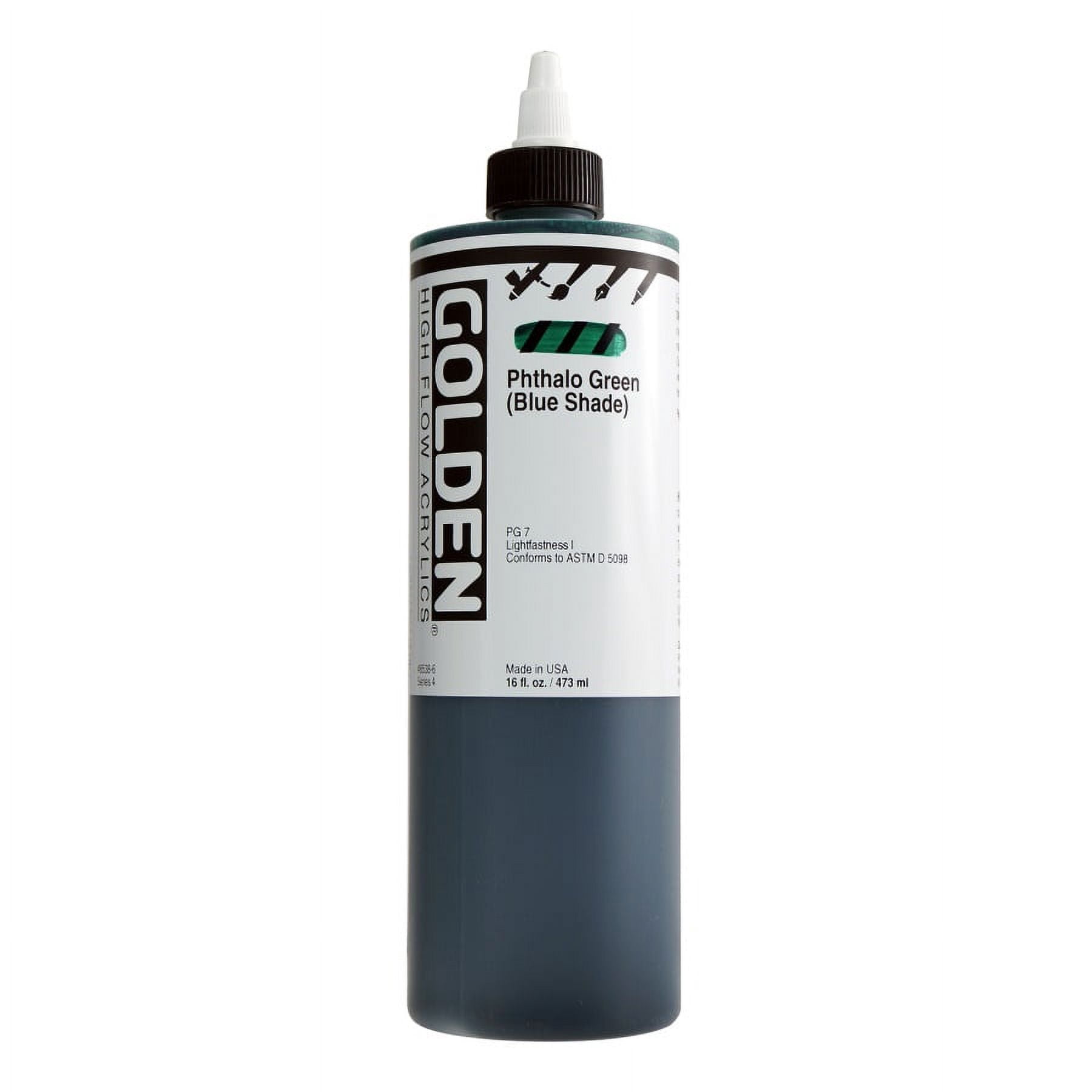 Golden High Flow Acrylics, 16 oz, Phthalo Green (Blue Shade)